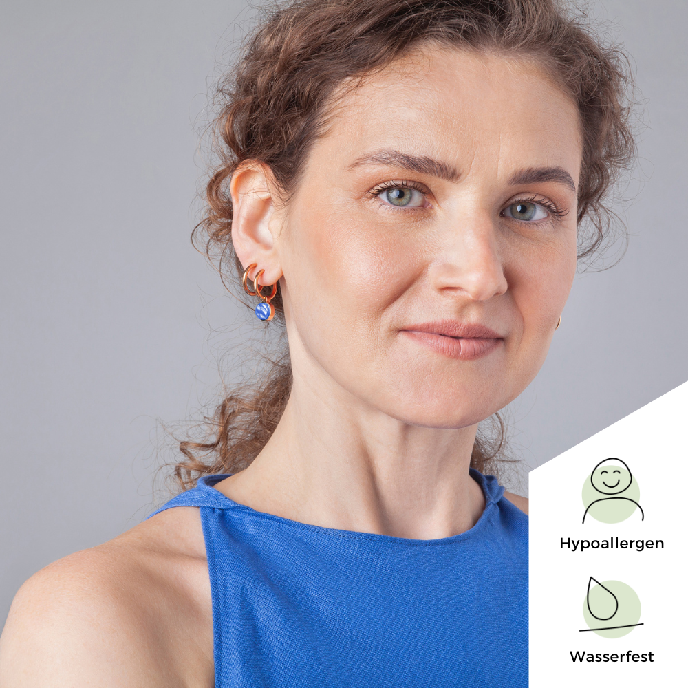 Foto von Hoop clip earrings with pendants • Mix & Match ear clips • 18mm Foto von Hoop clip earrings with pendants • Mix & Match ear clips • 18mm