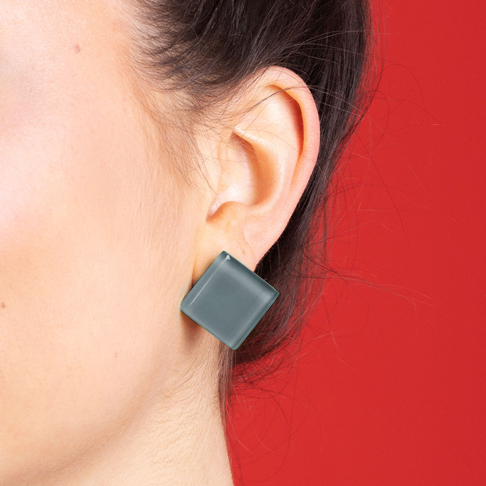 Foto von Statement Clip Ohrringe aus Glas • 20mm Foto von Statement Clip Ohrringe aus Glas • 20mm