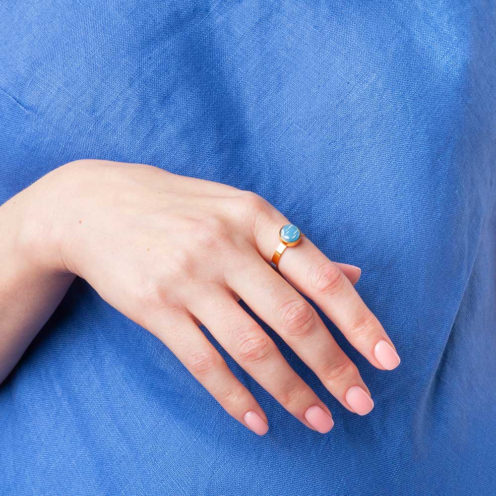 Foto von Adjustable ring with stone • 8mm Foto von Adjustable ring with stone • 8mm