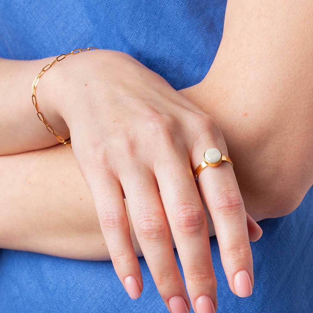 Foto von Adjustable ring with stone • 8mm Foto von Adjustable ring with stone • 8mm