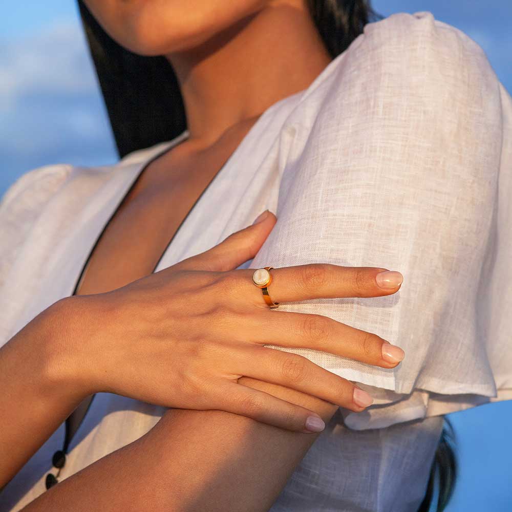 Foto von Adjustable ring with stone • 8mm Foto von Adjustable ring with stone • 8mm