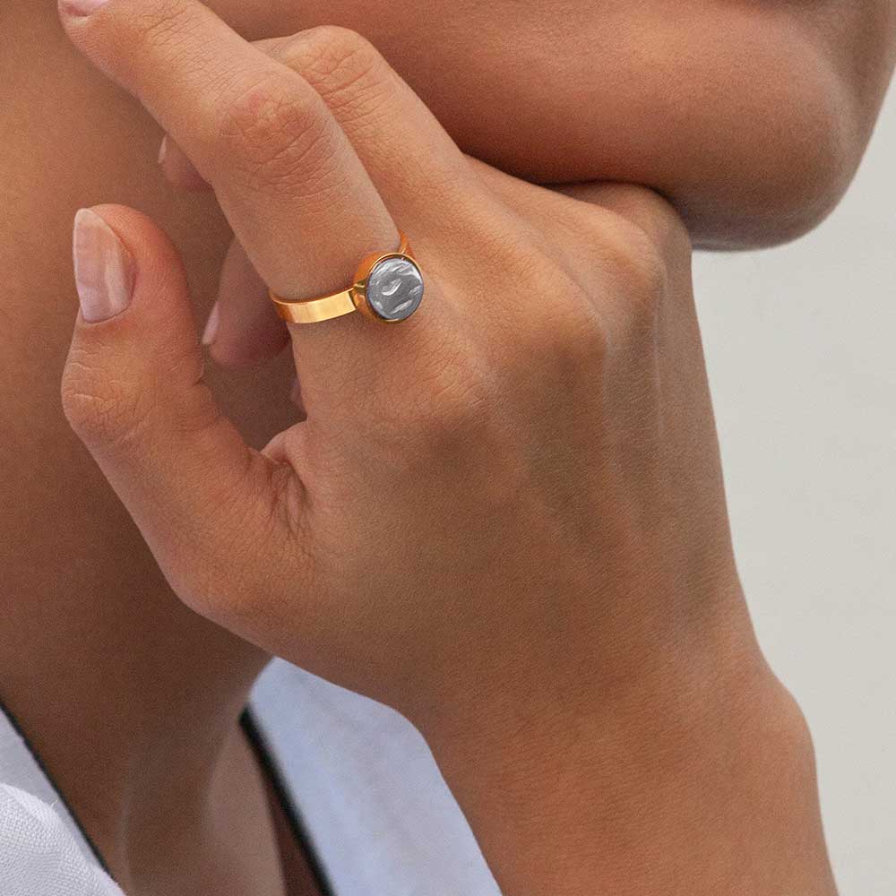 Foto von Adjustable ring with stone • 8mm Foto von Adjustable ring with stone • 8mm