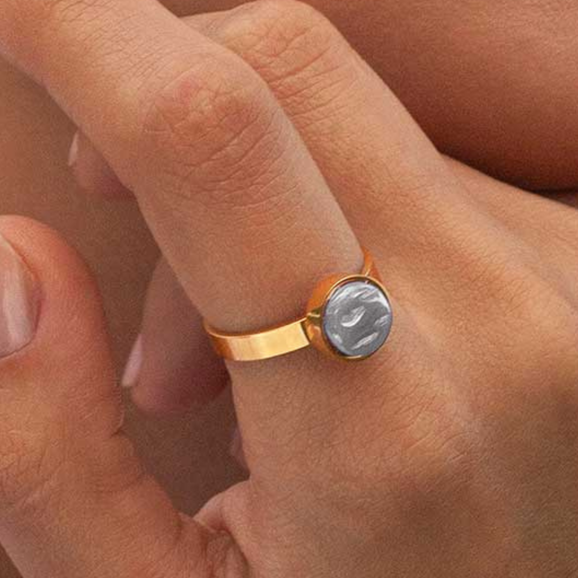 Foto von Adjustable ring with stone • 8mm Foto von Adjustable ring with stone • 8mm