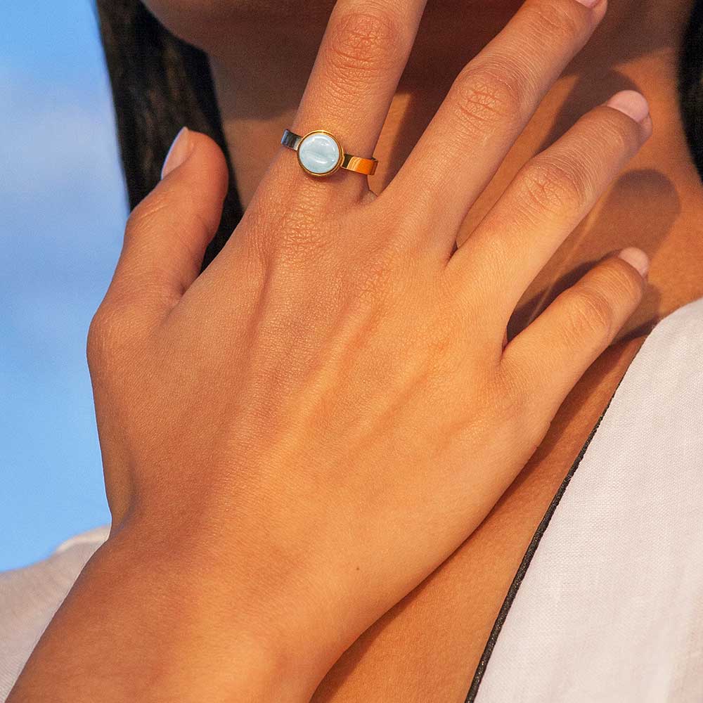 Foto von Adjustable ring with stone • 8mm Foto von Adjustable ring with stone • 8mm