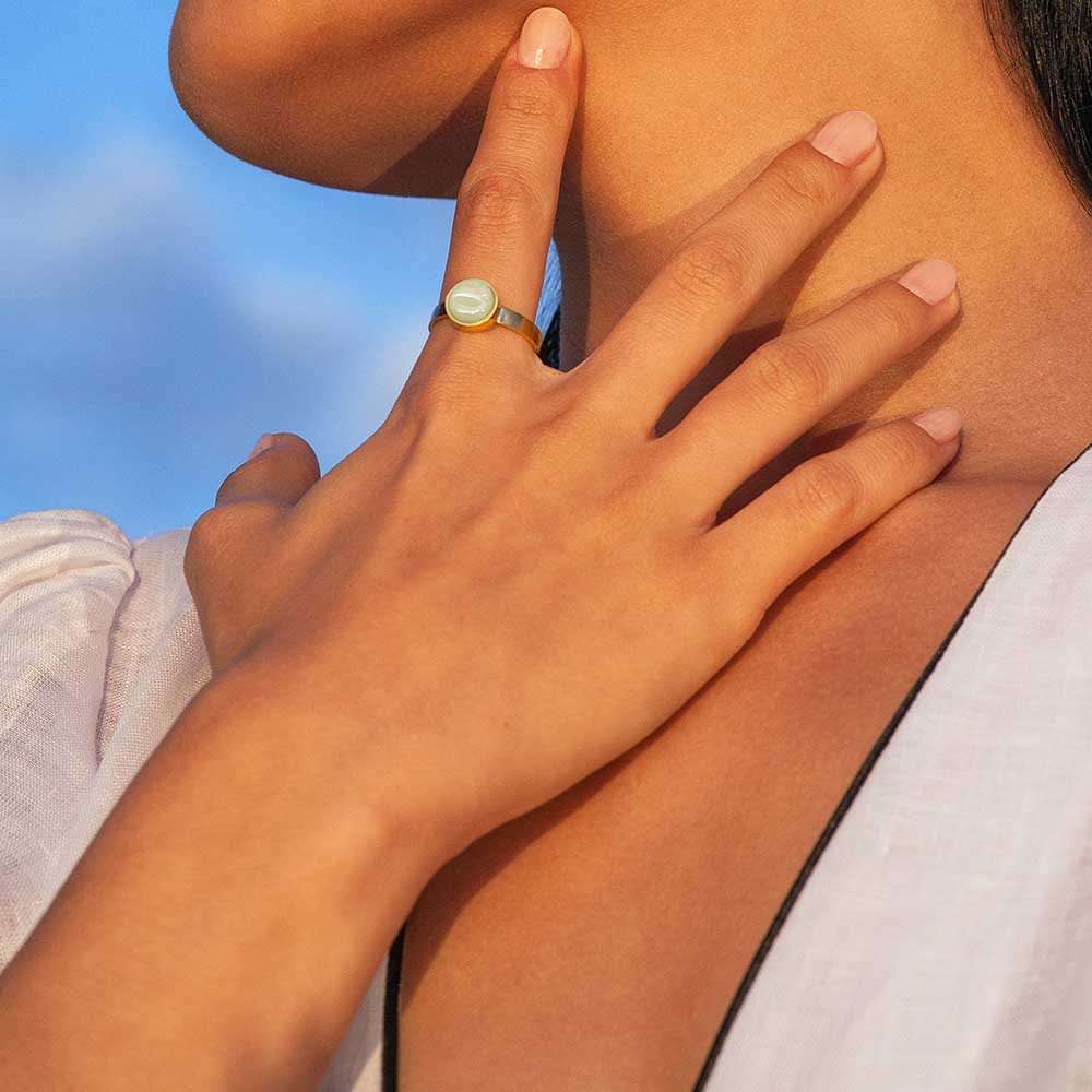 Foto von Adjustable ring with stone • 8mm Foto von Adjustable ring with stone • 8mm