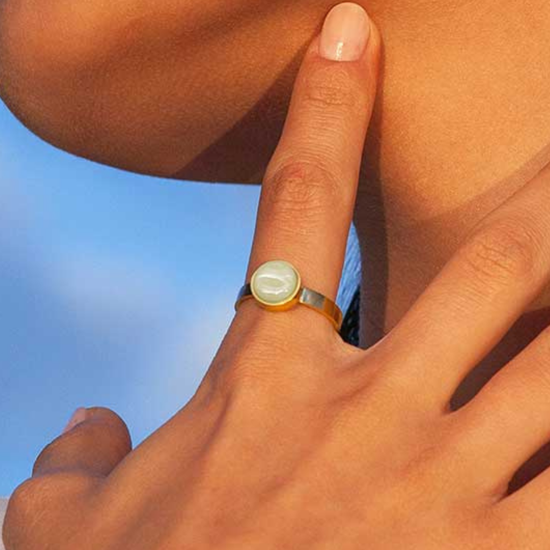 Foto von Adjustable ring with stone • 8mm Foto von Adjustable ring with stone • 8mm