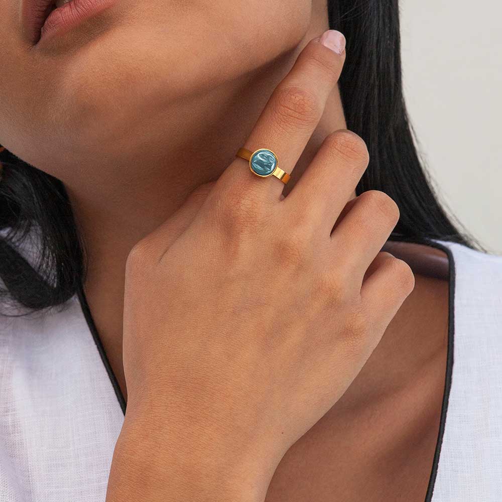 Foto von Adjustable ring with stone • 8mm Foto von Adjustable ring with stone • 8mm