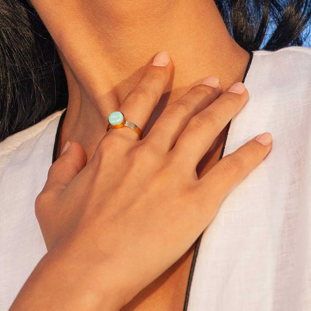 Foto von Adjustable ring with stone • 8mm Foto von Adjustable ring with stone • 8mm