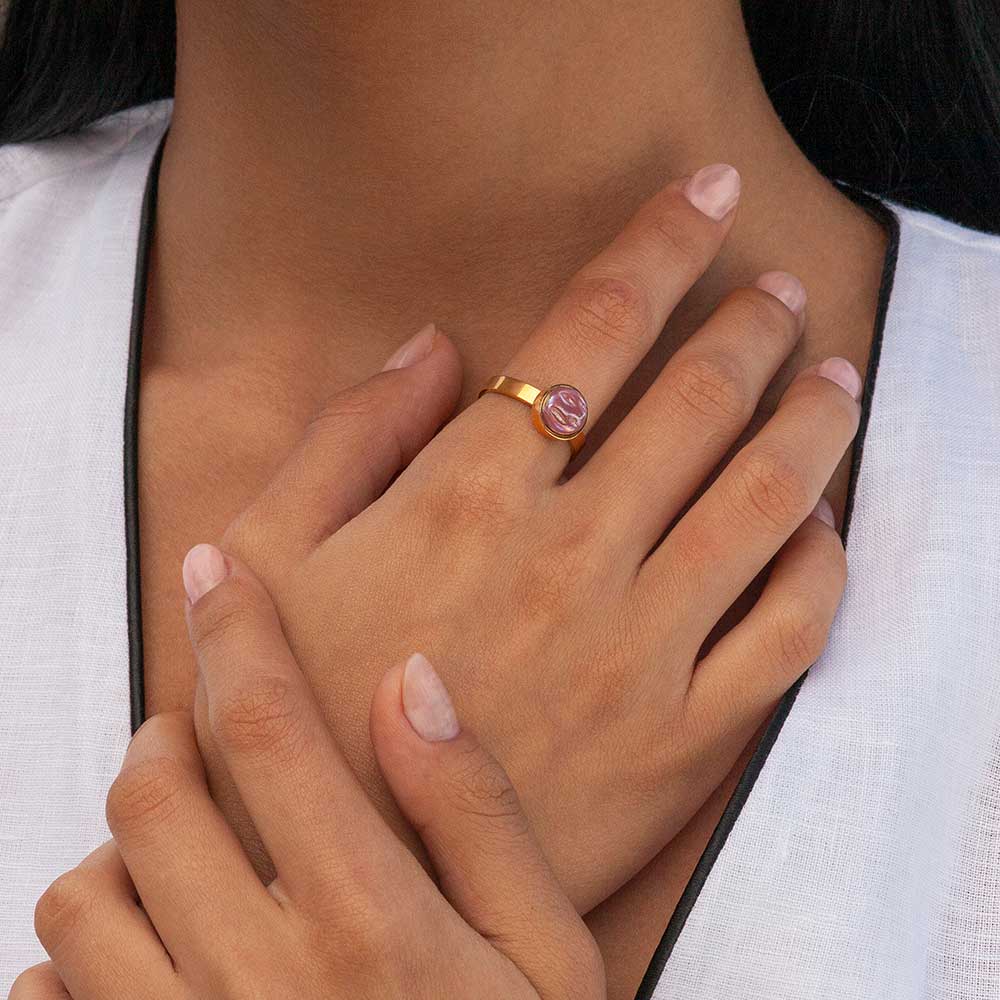 Foto von Adjustable ring with stone • 8mm Foto von Adjustable ring with stone • 8mm