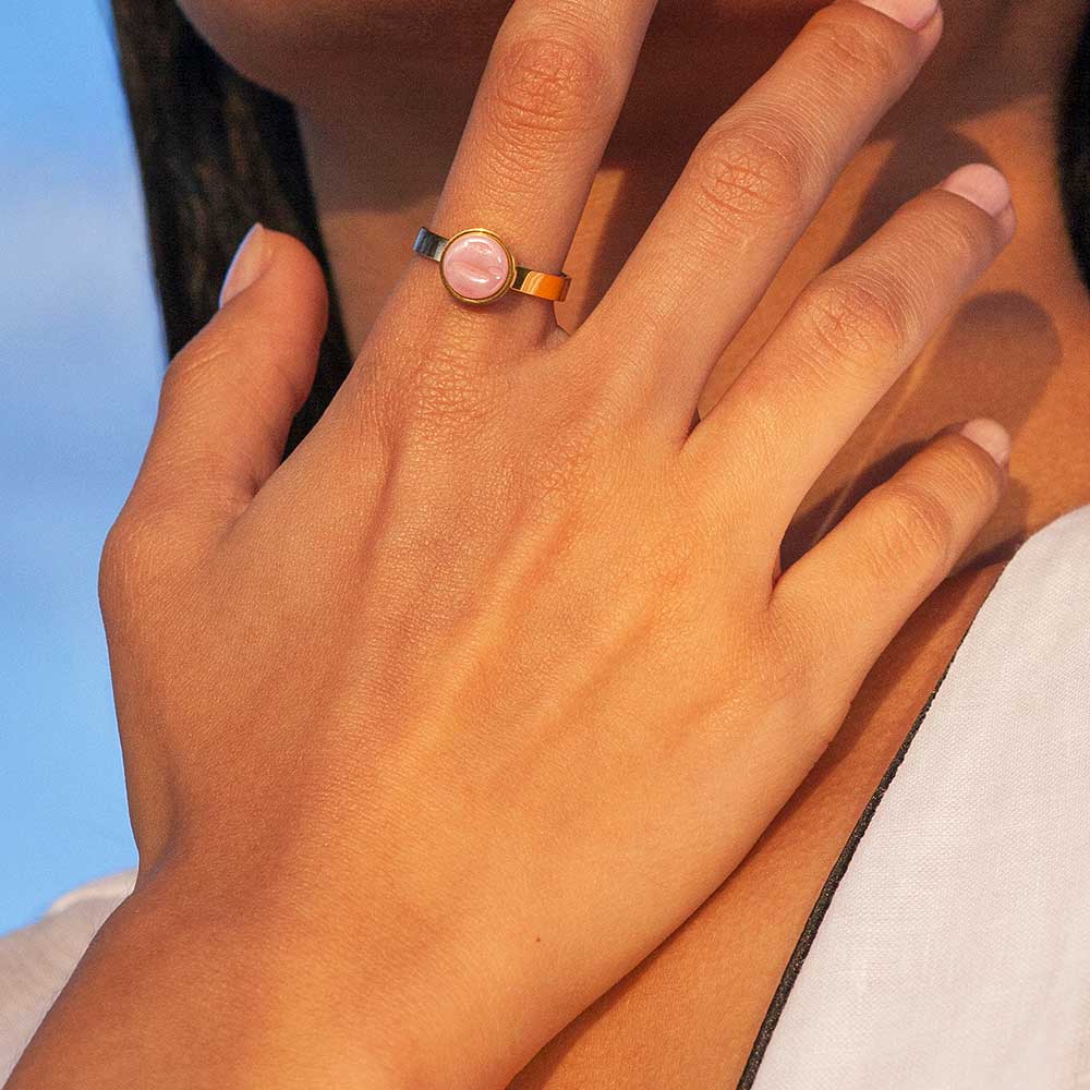 Foto von Adjustable ring with stone • 8mm Foto von Adjustable ring with stone • 8mm