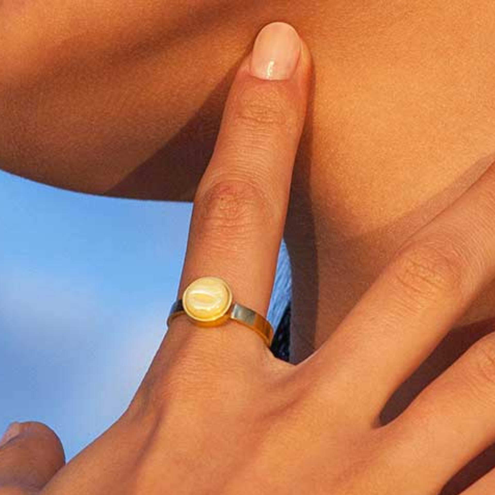 Foto von Adjustable ring with stone • 8mm Foto von Adjustable ring with stone • 8mm