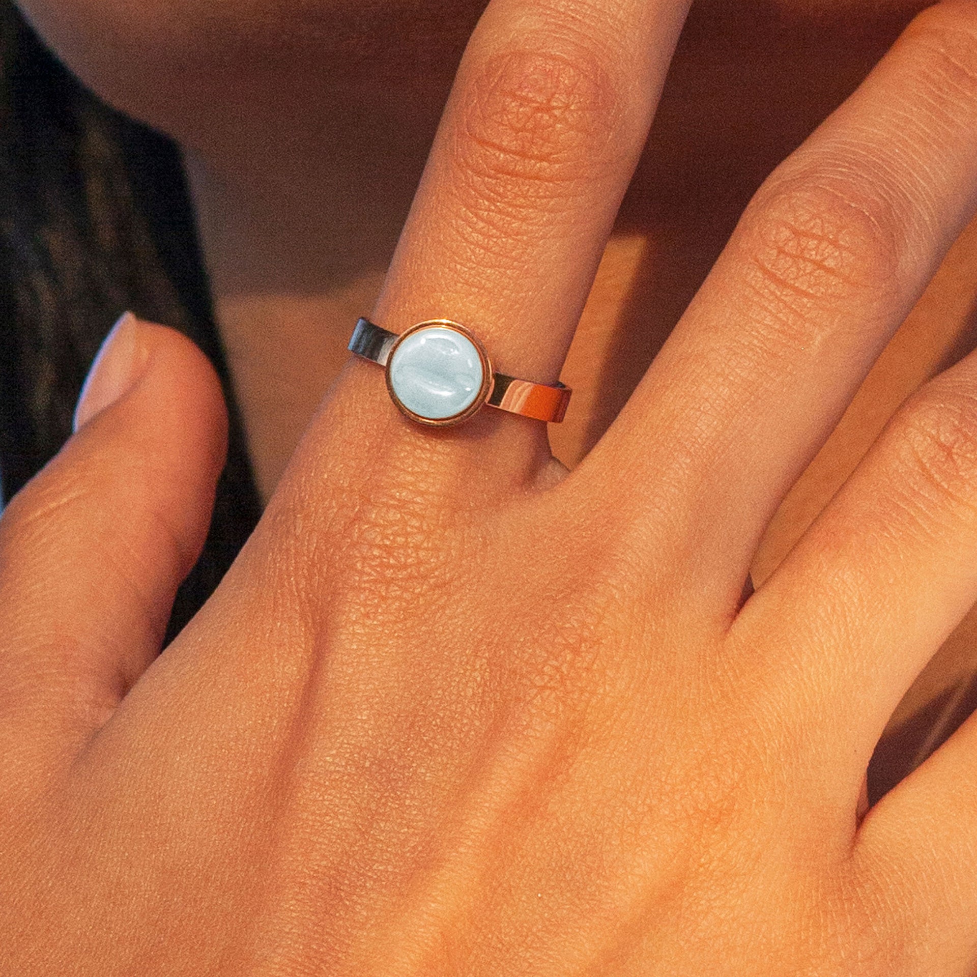 Foto von Adjustable ring with stone • 8mm Foto von Adjustable ring with stone • 8mm
