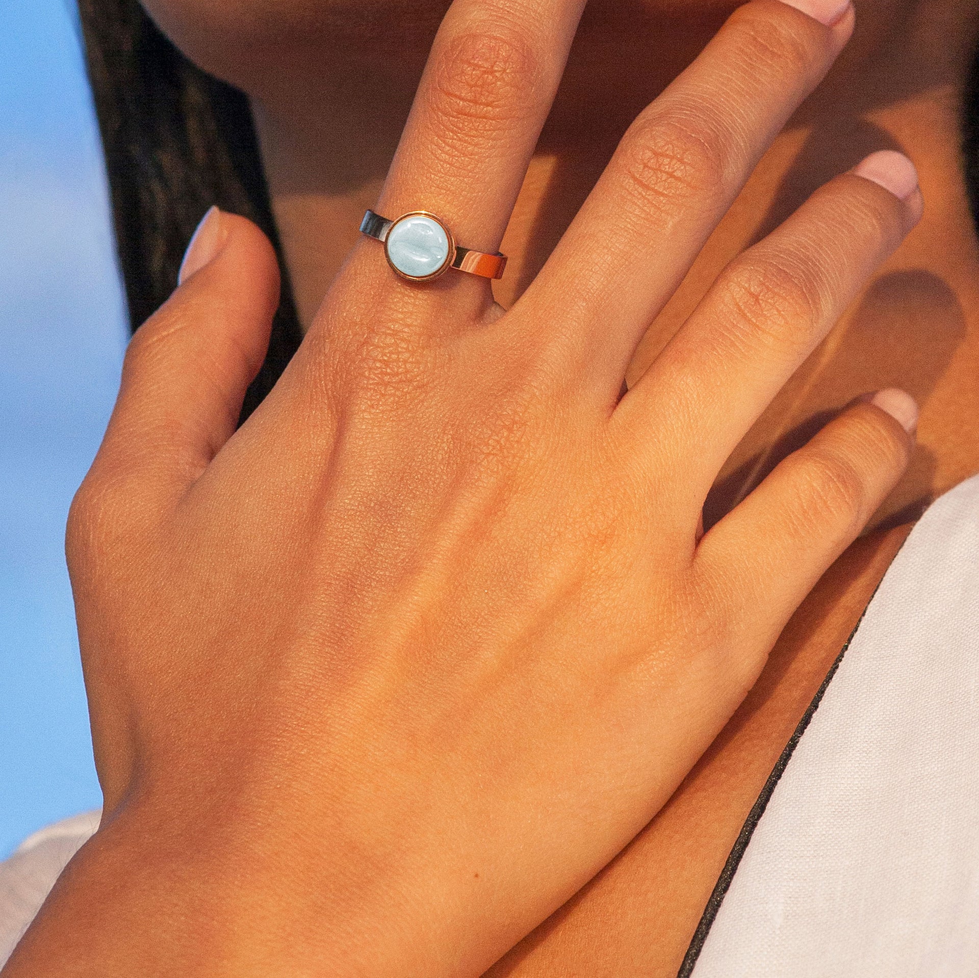 Foto von Adjustable ring with stone • 8mm Foto von Adjustable ring with stone • 8mm