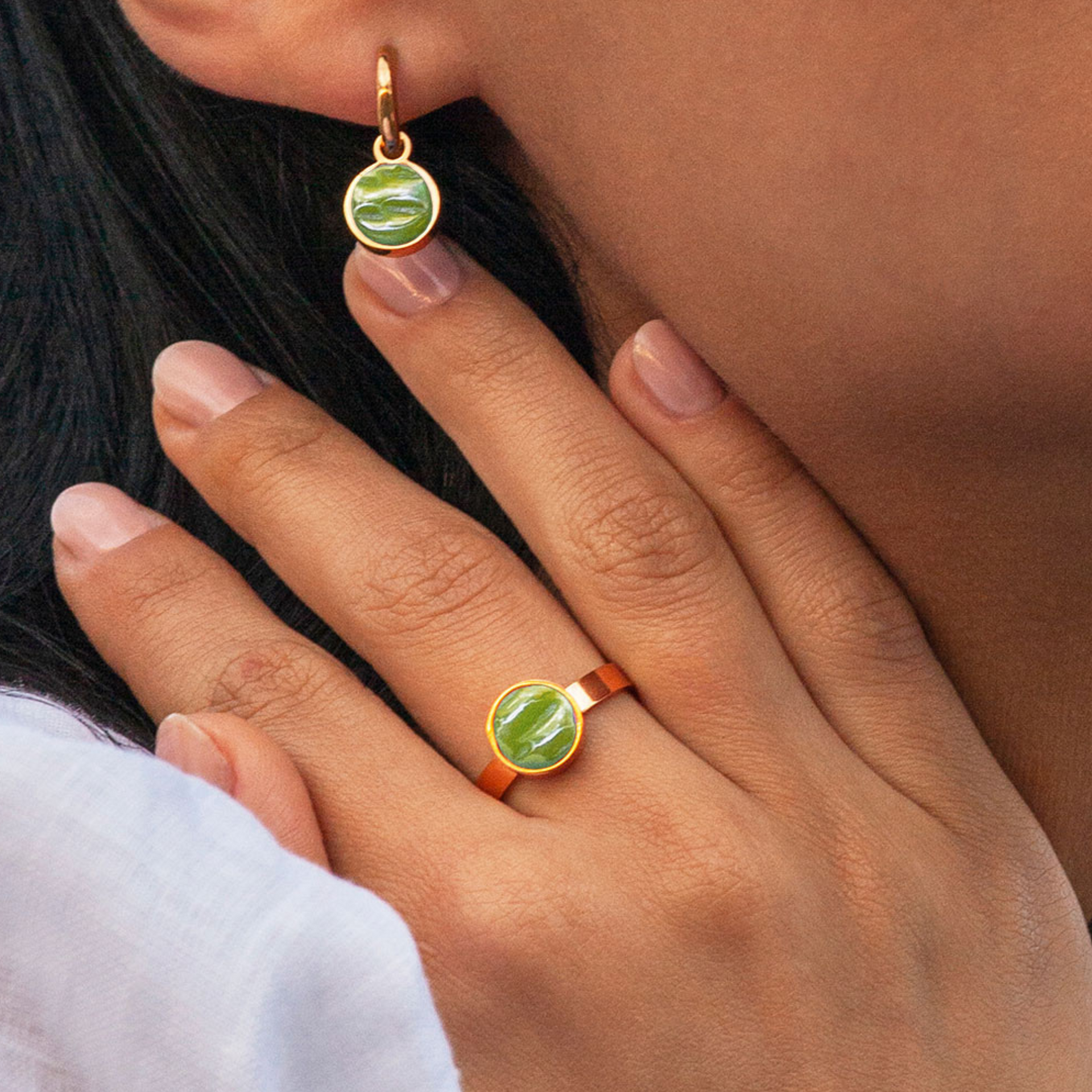 Foto von Adjustable ring with stone • 8mm Foto von Adjustable ring with stone • 8mm