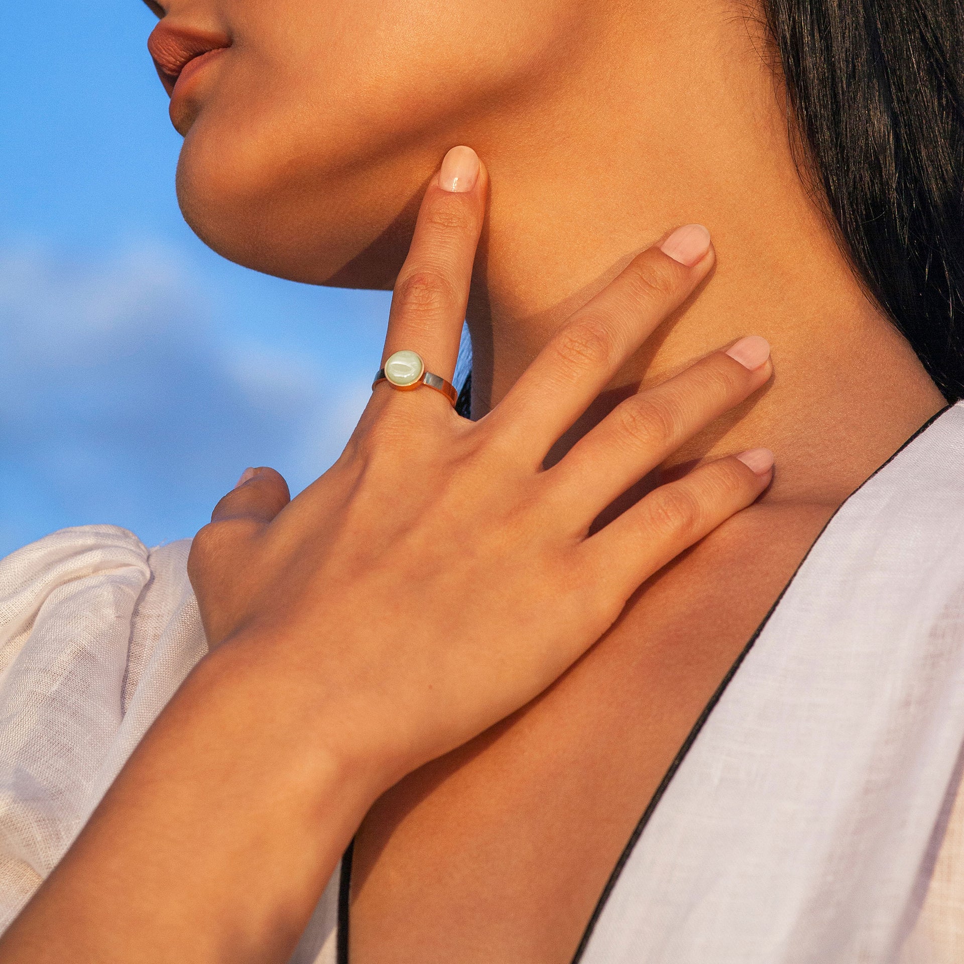 Foto von Adjustable ring with stone • 8mm Foto von Adjustable ring with stone • 8mm