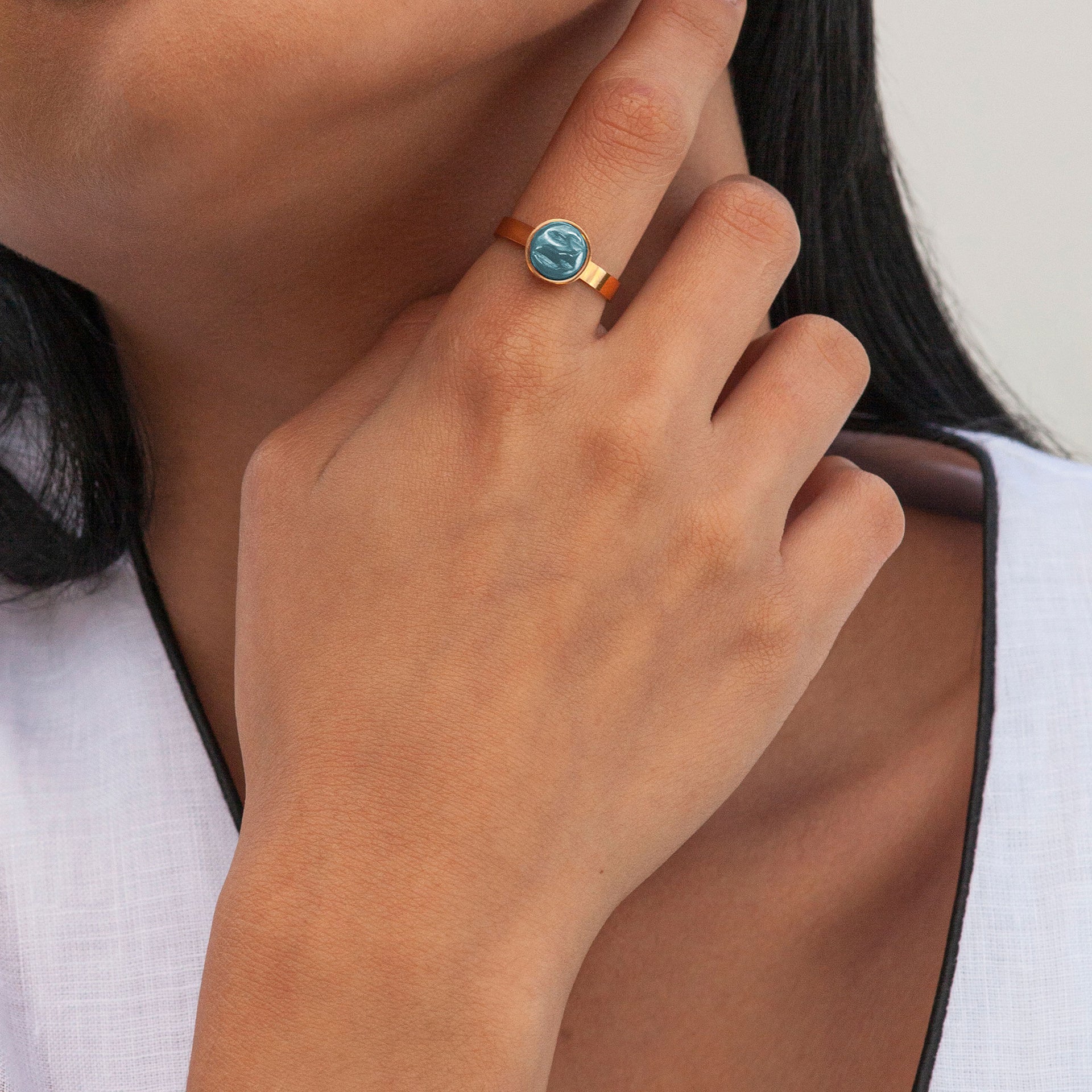 Foto von Adjustable ring with stone • 8mm Foto von Adjustable ring with stone • 8mm
