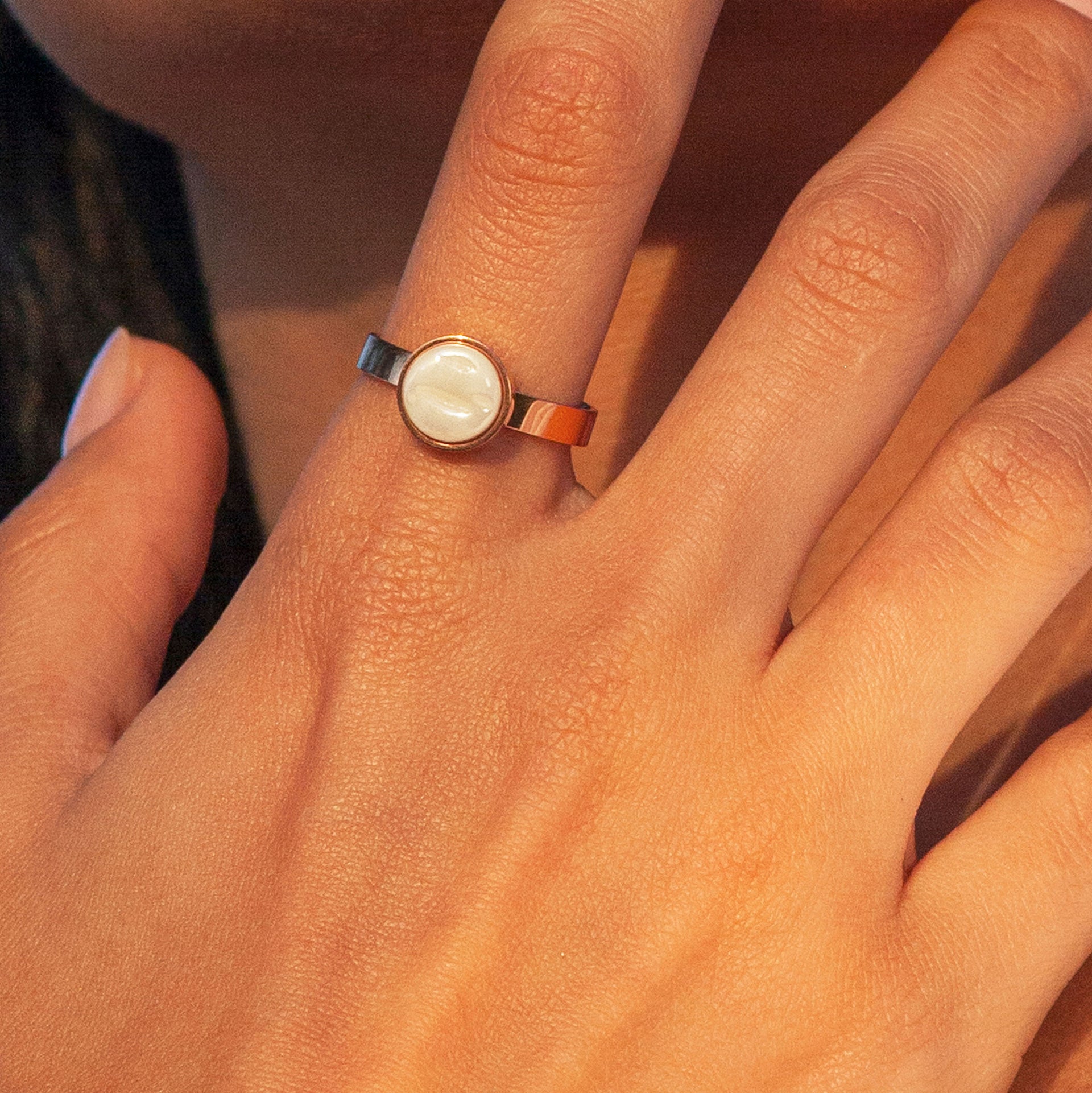 Foto von Adjustable ring with stone • 8mm Foto von Adjustable ring with stone • 8mm