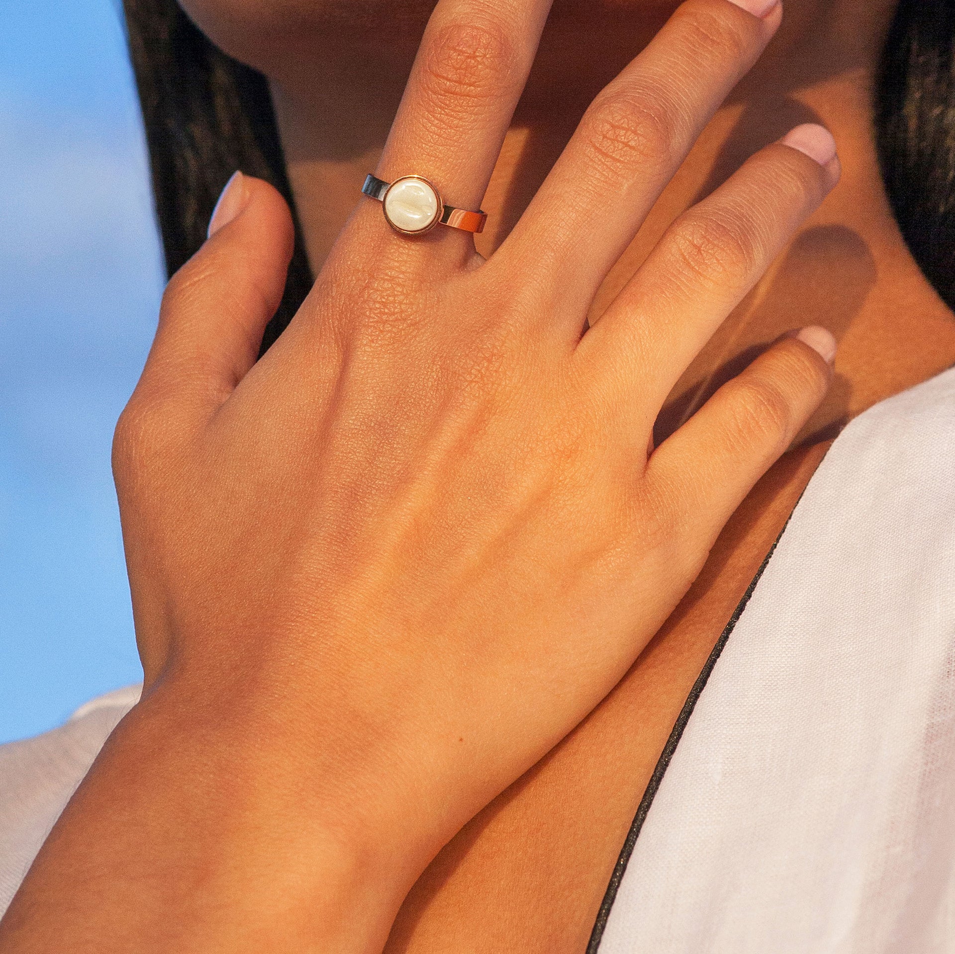 Foto von Adjustable ring with stone • 8mm Foto von Adjustable ring with stone • 8mm