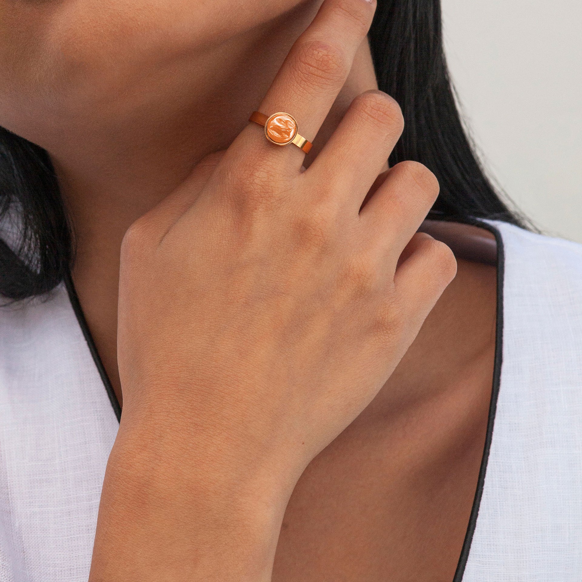 Foto von Adjustable ring with stone • 8mm Foto von Adjustable ring with stone • 8mm