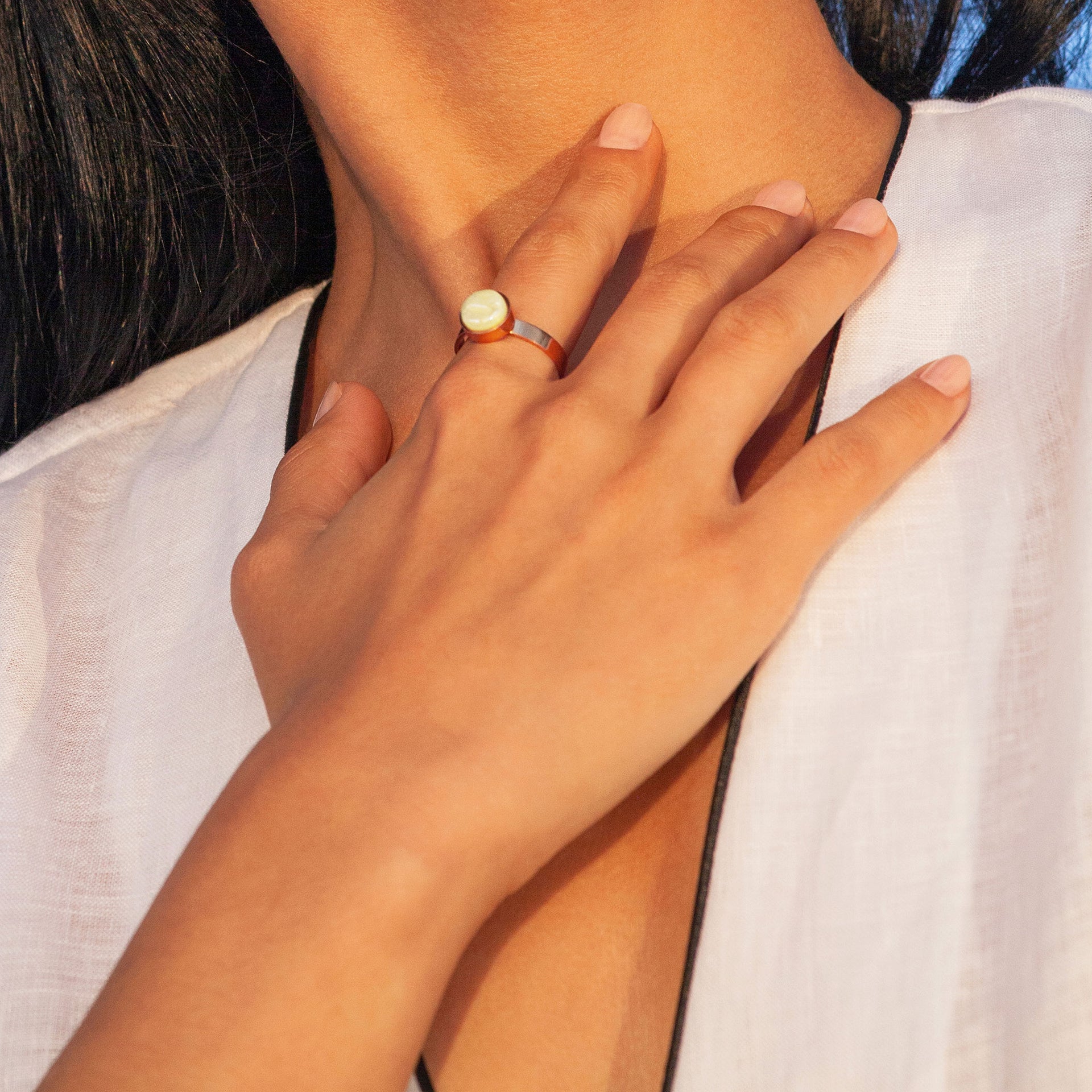 Foto von Adjustable ring with stone • 8mm Foto von Adjustable ring with stone • 8mm