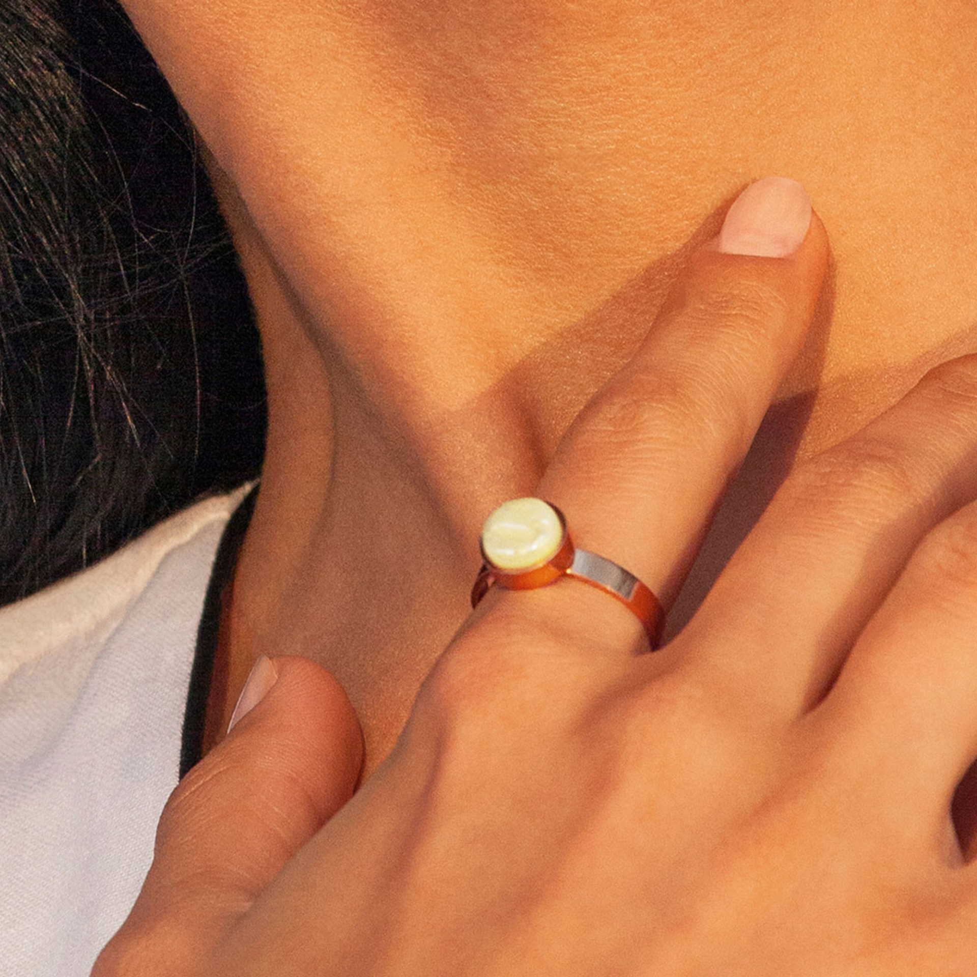 Foto von Adjustable ring with stone • 8mm Foto von Adjustable ring with stone • 8mm