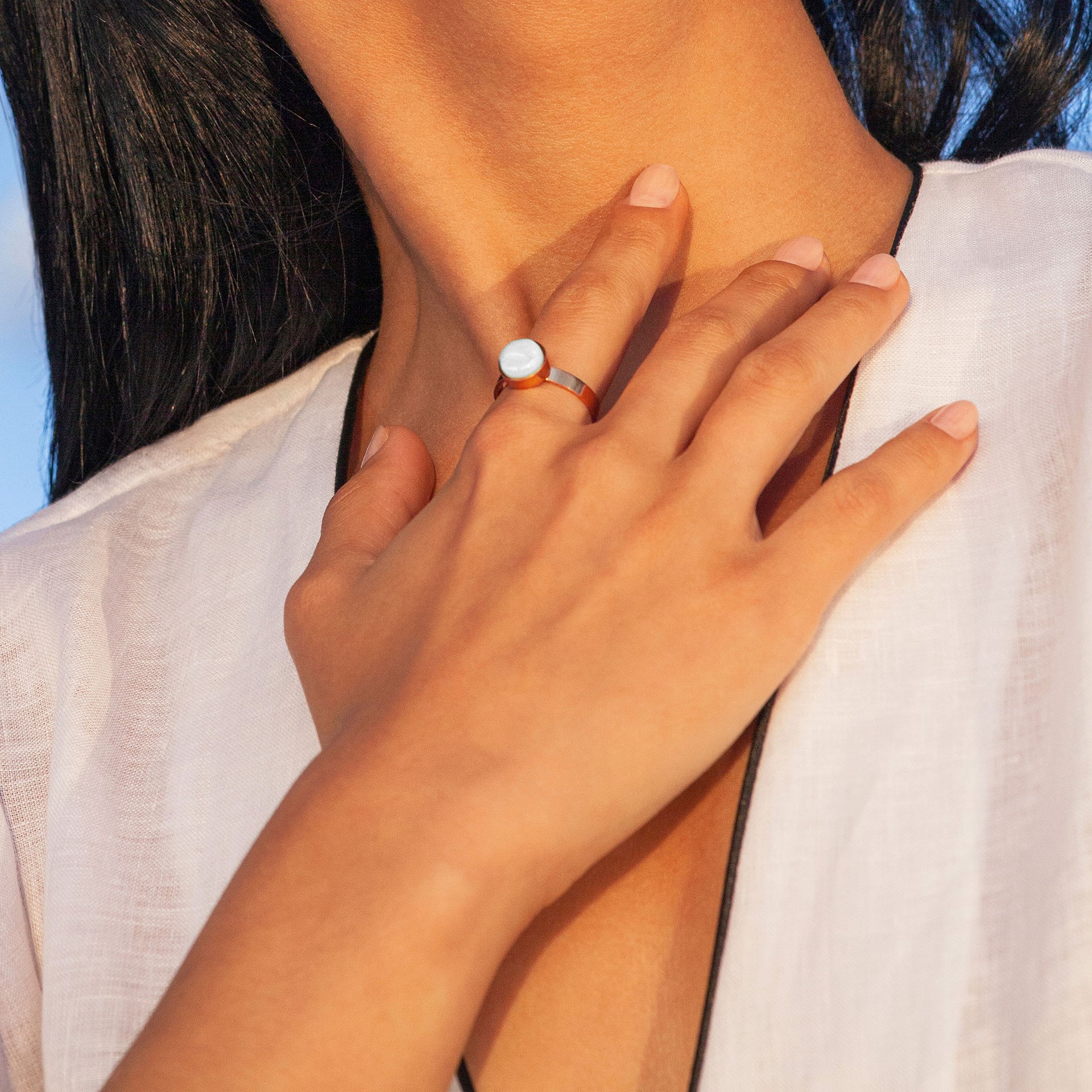 Foto von Adjustable ring with stone • 8mm Foto von Adjustable ring with stone • 8mm