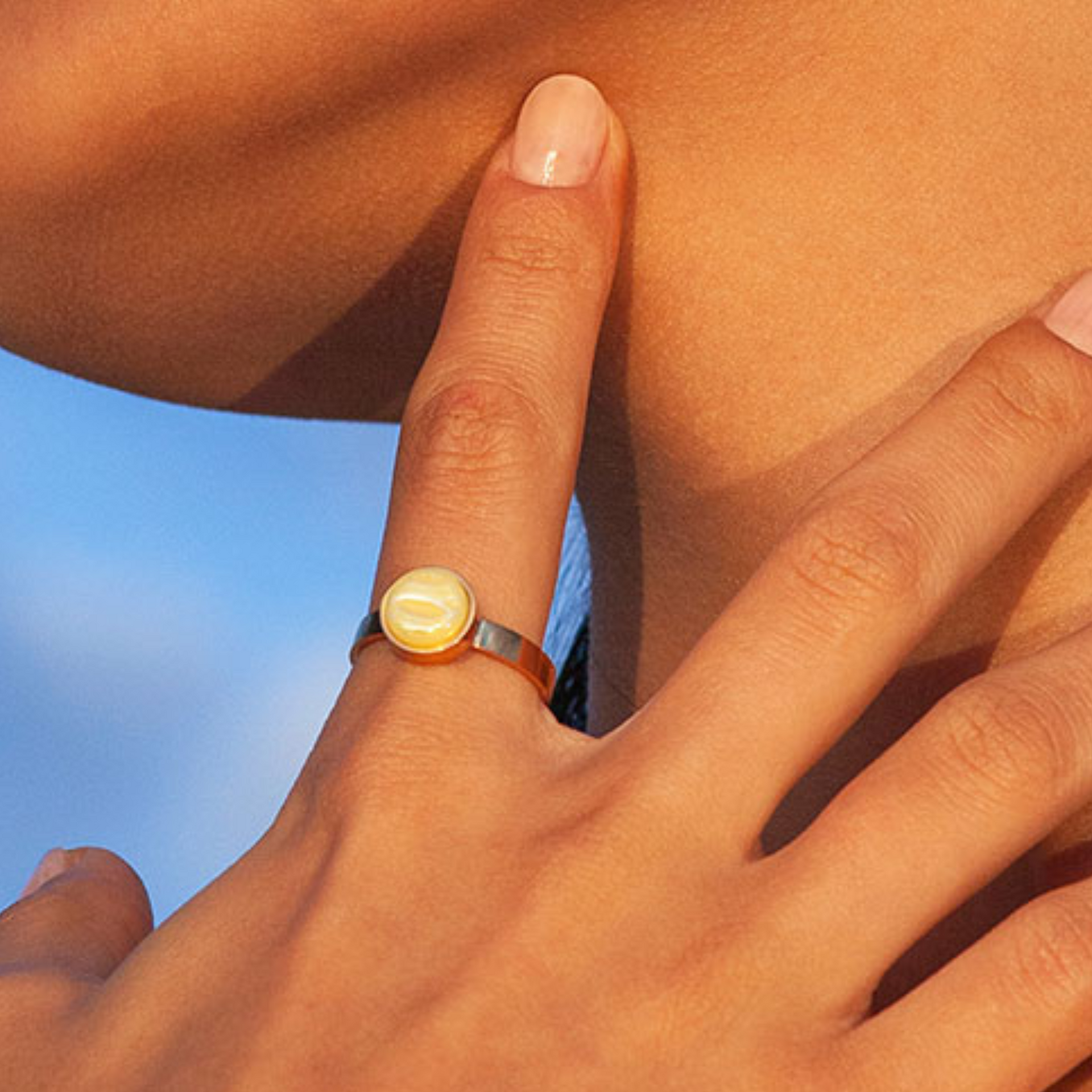 Foto von Adjustable ring with stone • 8mm Foto von Adjustable ring with stone • 8mm