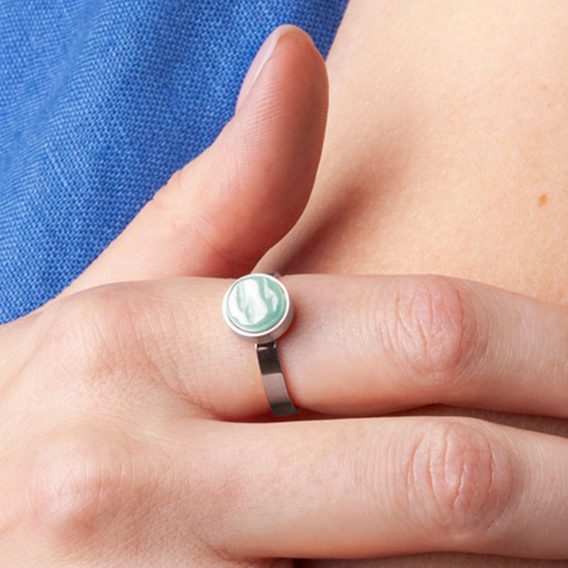 Foto von Adjustable ring with stone • 8mm Foto von Adjustable ring with stone • 8mm