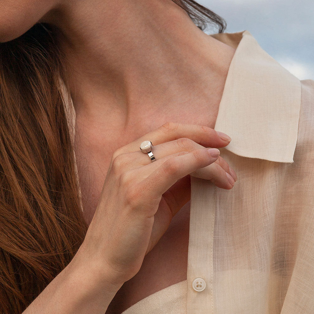 Foto von Adjustable ring with stone • 8mm Foto von Adjustable ring with stone • 8mm