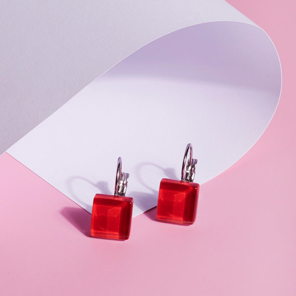 Foto von Geometric glass earrings • 10mm Foto von Geometric glass earrings • 10mm