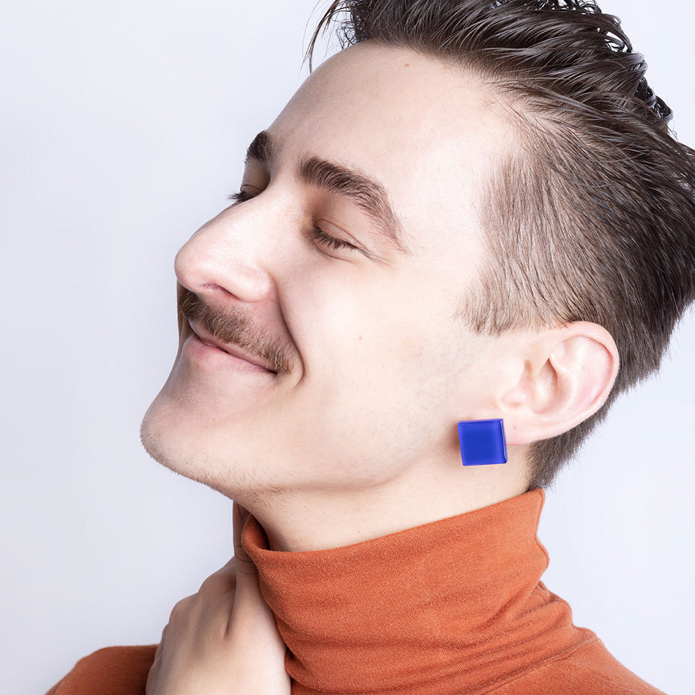 Foto von Statement Clip Ohrringe aus Glas • 20mm Foto von Statement Clip Ohrringe aus Glas • 20mm