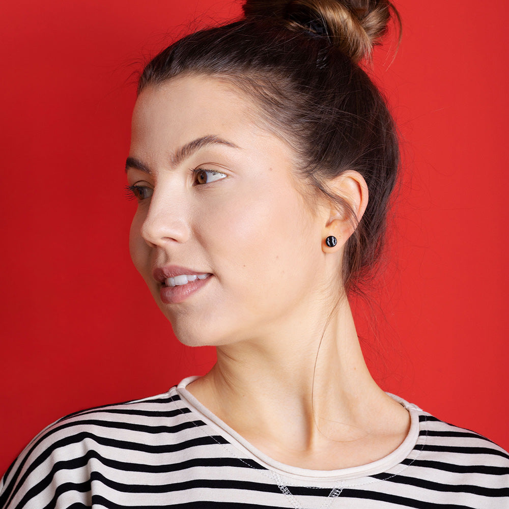 Foto von Set of 3 glass stud earrings • 8mm Foto von Set of 3 glass stud earrings • 8mm