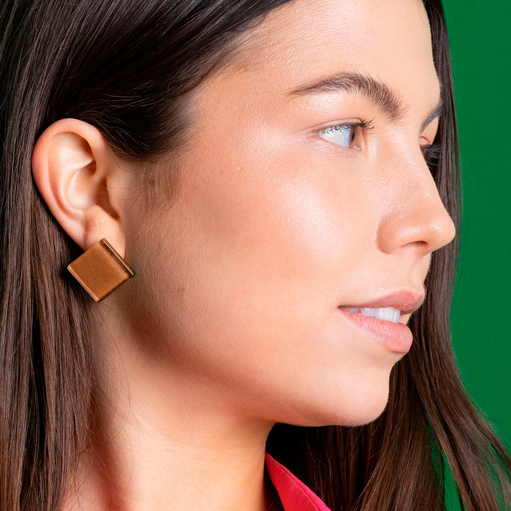 Foto von Statement Clip Ohrringe aus Glas • 20mm Foto von Statement Clip Ohrringe aus Glas • 20mm