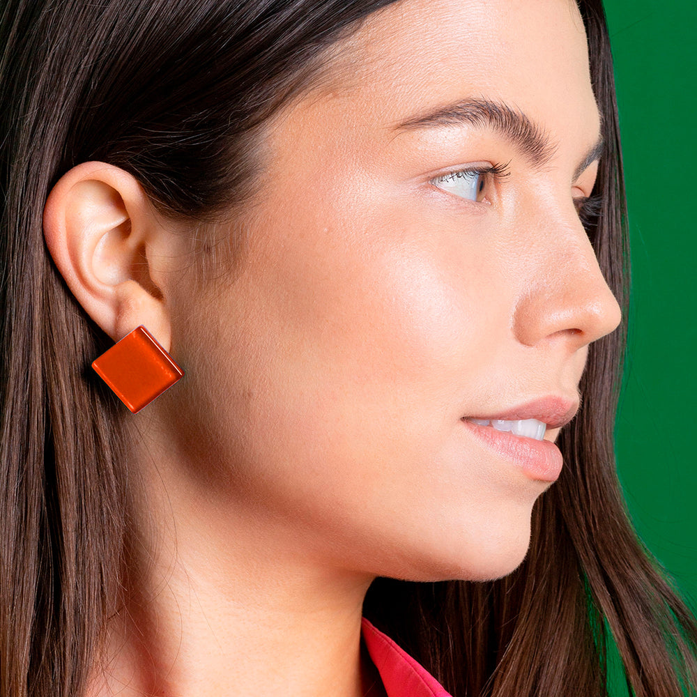 Foto von Statement Clip Ohrringe aus Glas • 20mm Foto von Statement Clip Ohrringe aus Glas • 20mm
