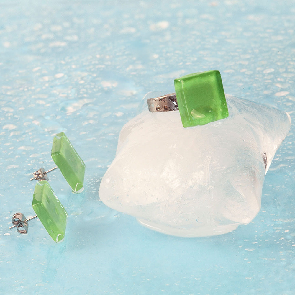 Foto von Square ring with 15mm stone • adjustable size Foto von Square ring with 15mm stone • adjustable size