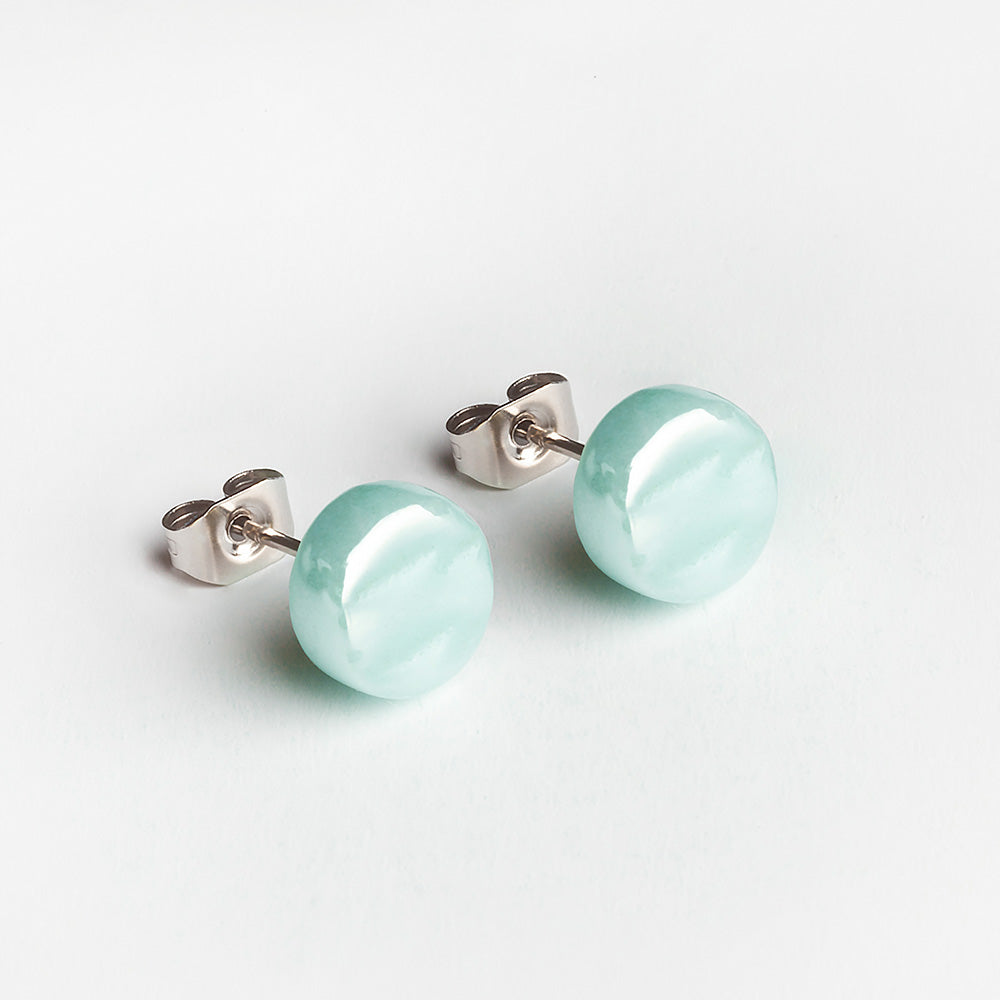 Foto von Set of 3 glass stud earrings • 8mm Foto von Set of 3 glass stud earrings • 8mm