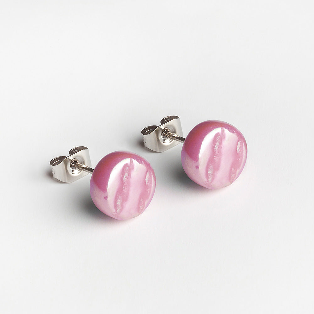 Foto von Set of 3 glass stud earrings • 8mm Foto von Set of 3 glass stud earrings • 8mm