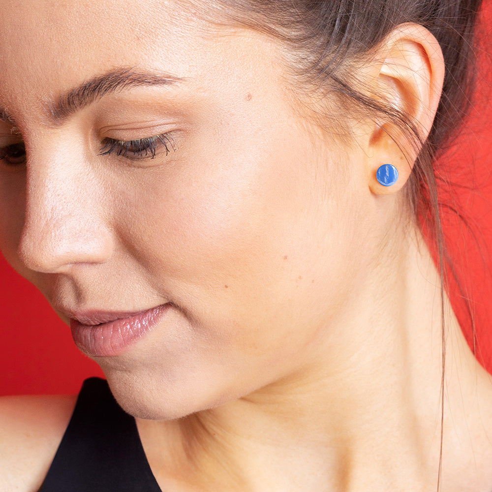 Foto von Set of 3 glass stud earrings • 8mm Foto von Set of 3 glass stud earrings • 8mm