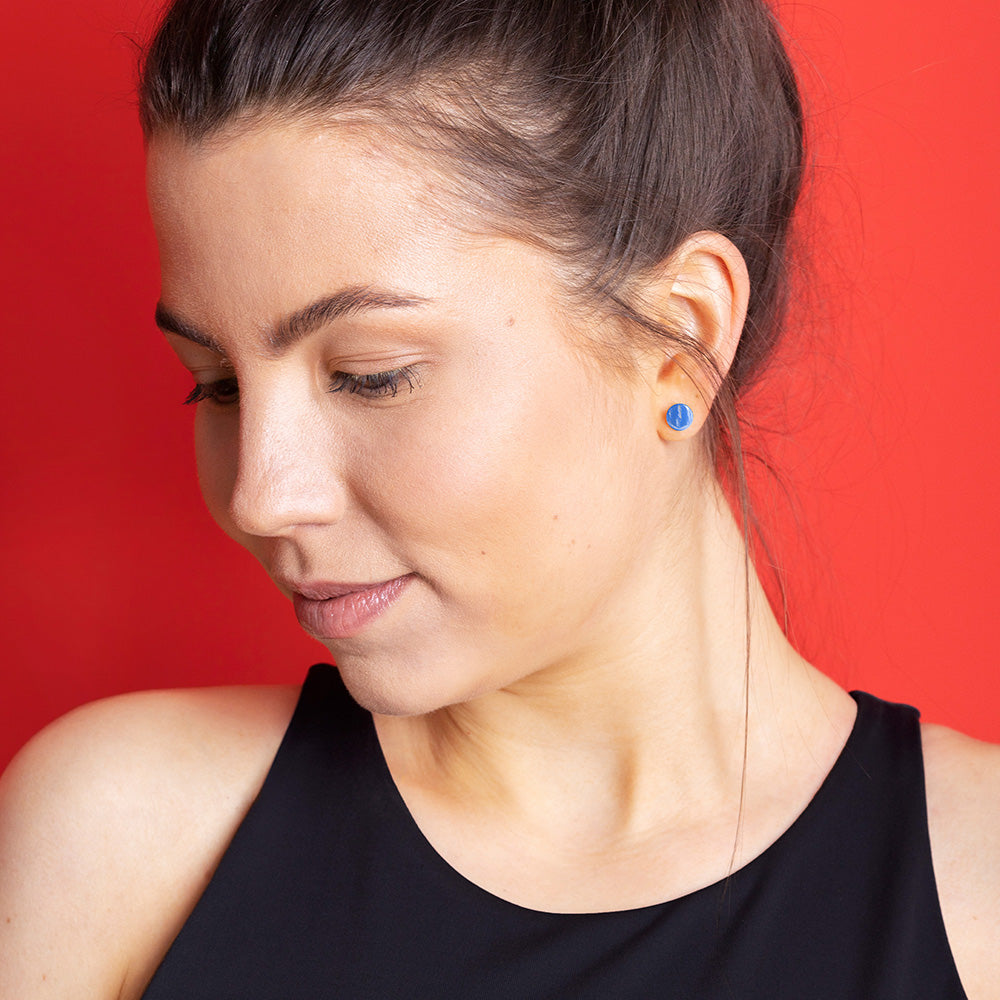 Foto von Set of 3 glass stud earrings • 8mm Foto von Set of 3 glass stud earrings • 8mm