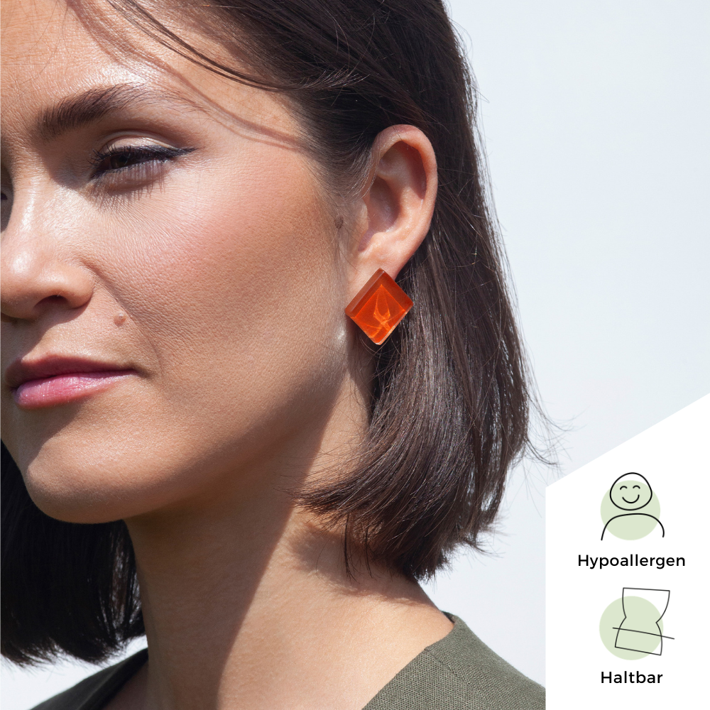 Foto von Statement glass clip earrings • 20mm Foto von Statement glass clip earrings • 20mm