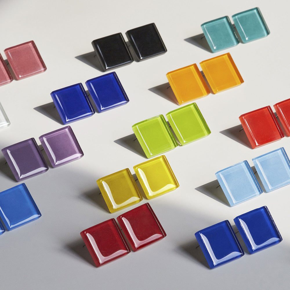Foto von Statement Clip Ohrringe aus Glas • 20mm Foto von Statement Clip Ohrringe aus Glas • 20mm