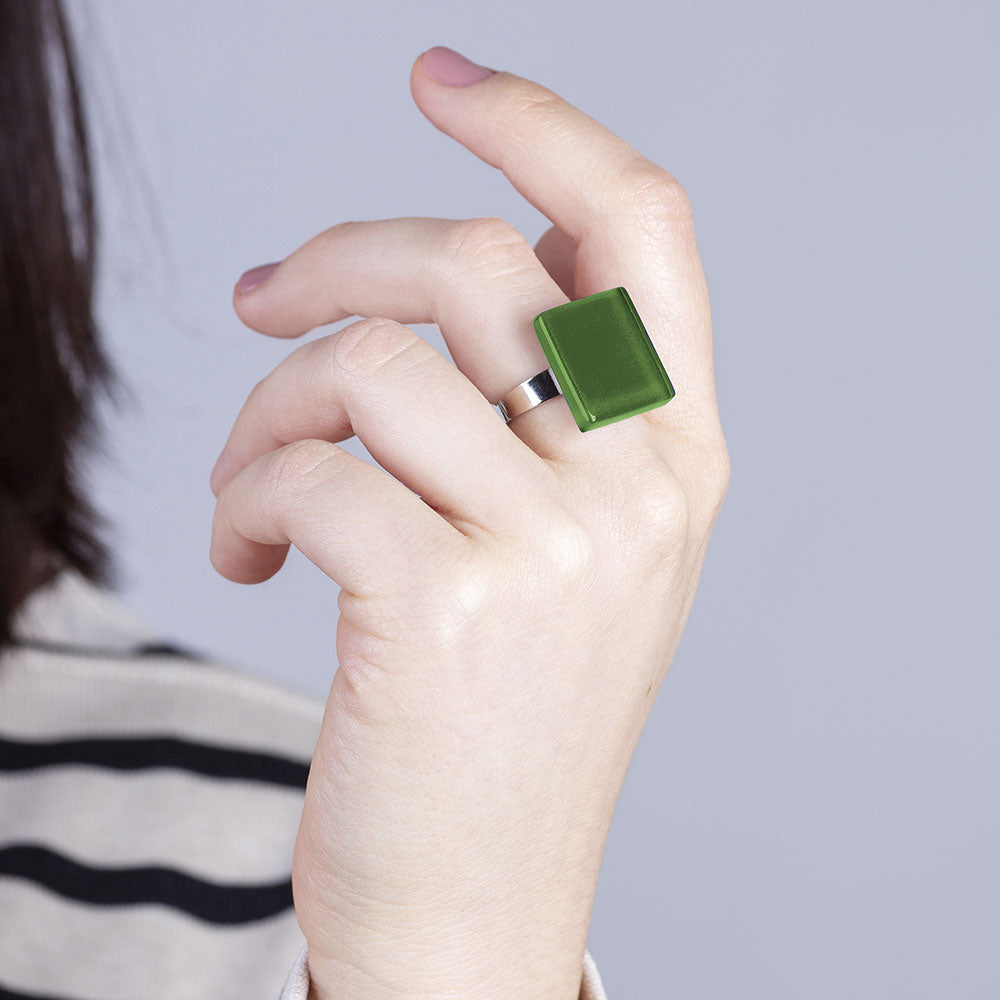 Foto von Statement Ring mit Stein 20mm • größenverstellbar