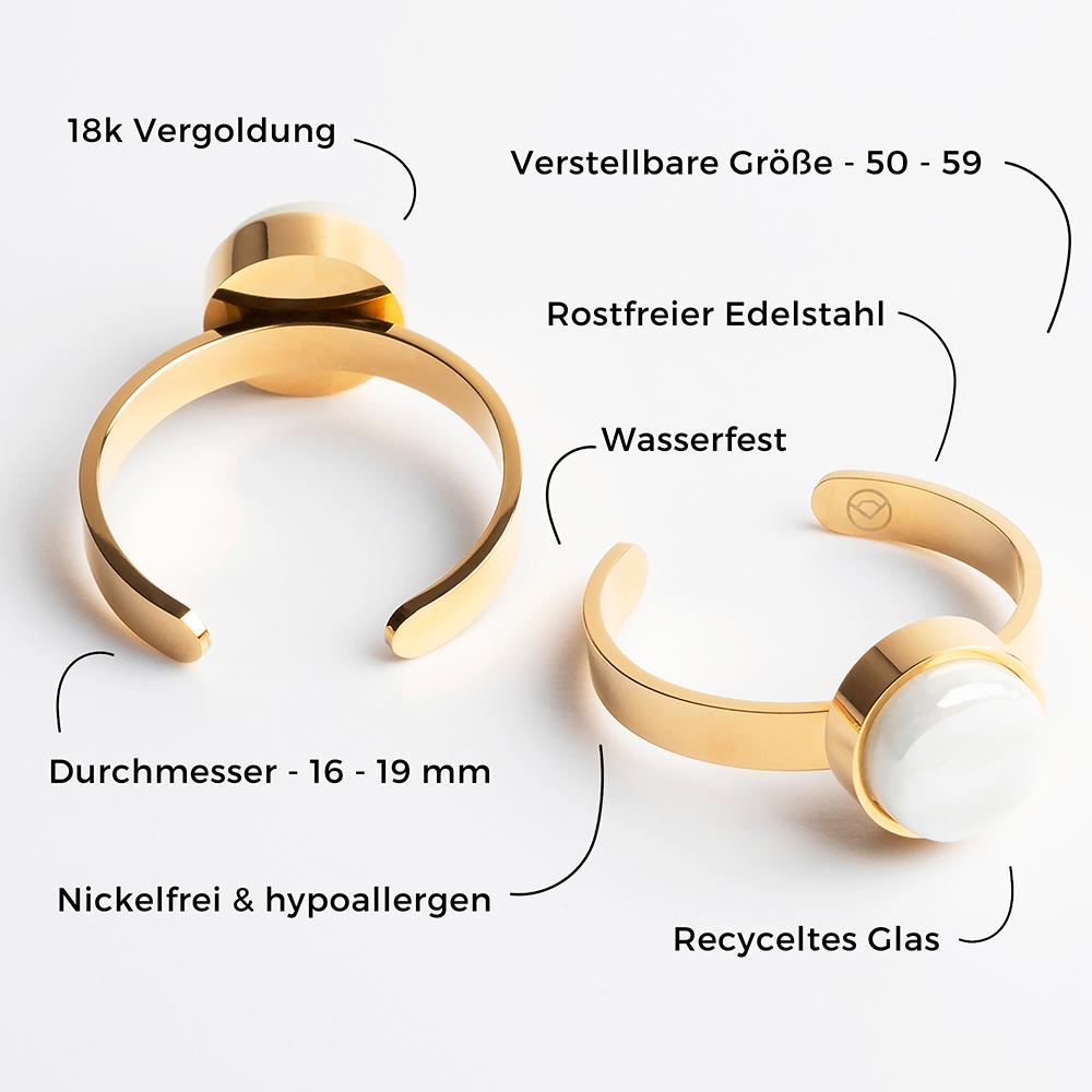 Foto von Adjustable ring with stone • 8mm Foto von Adjustable ring with stone • 8mm