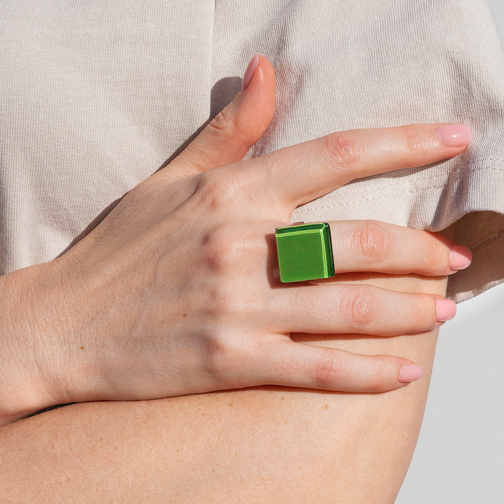 Foto von Statement Ring mit Stein 20mm • größenverstellbar