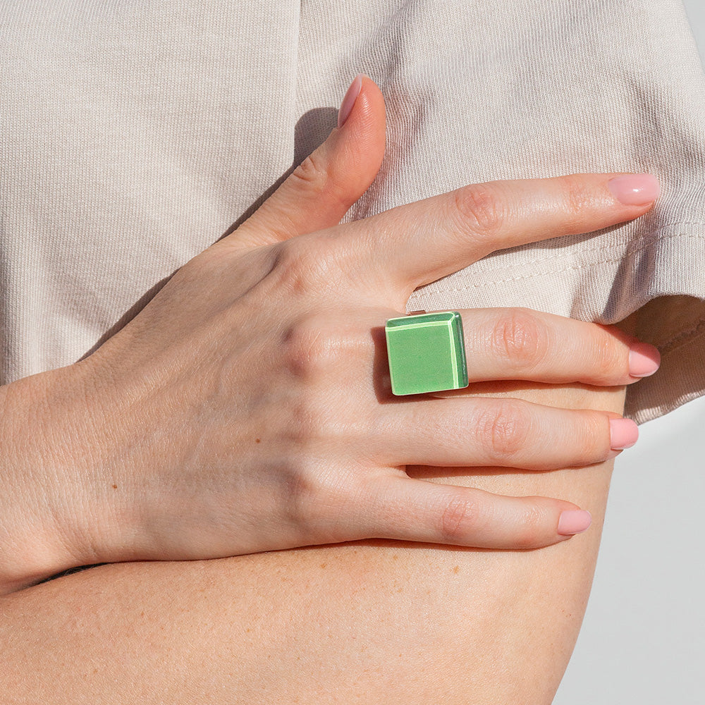 Foto von Statement Ring mit Stein 20mm • größenverstellbar