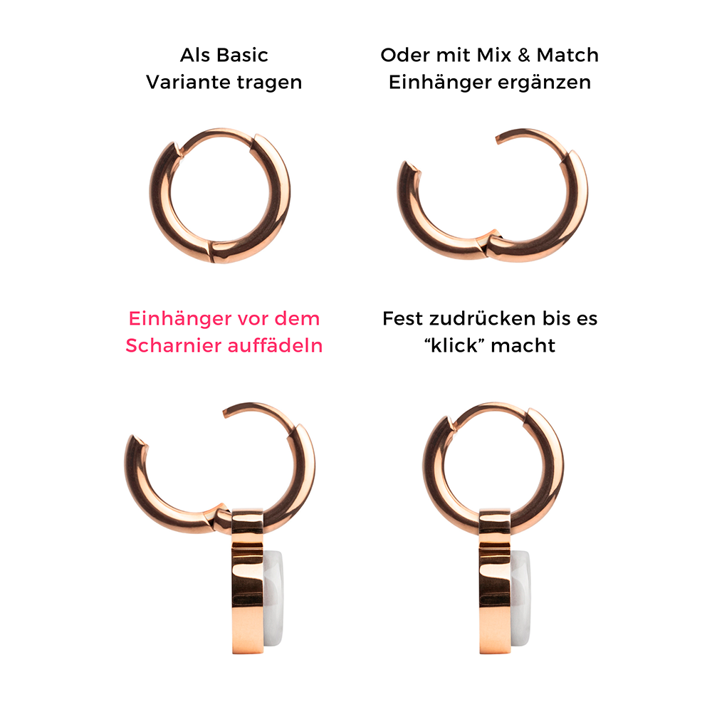 Foto von Hoop earrings with pendants • Mix & Match earrings • 12mm Foto von Hoop earrings with pendants • Mix & Match earrings • 12mm