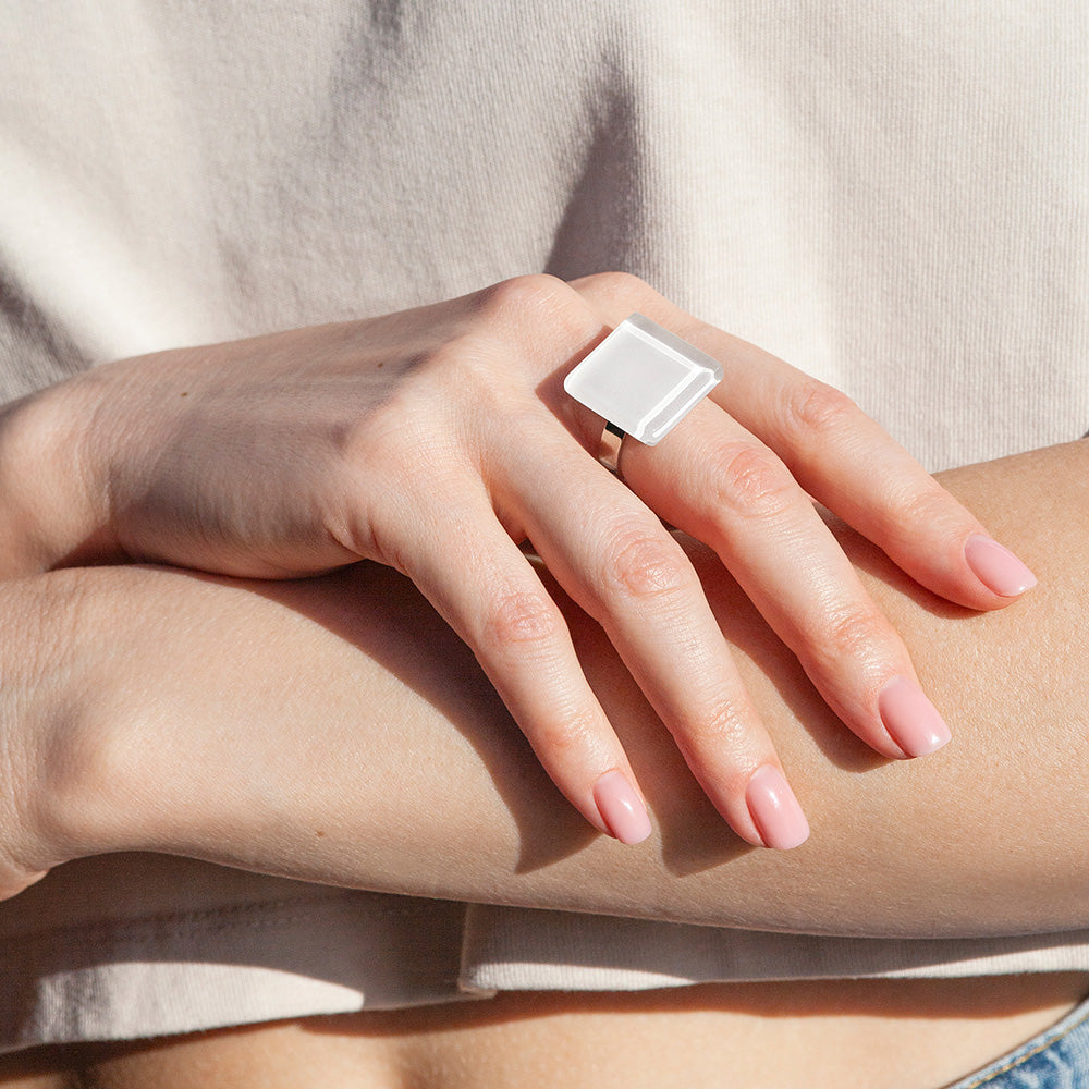 Foto von Statement Ring mit Stein 20mm • größenverstellbar