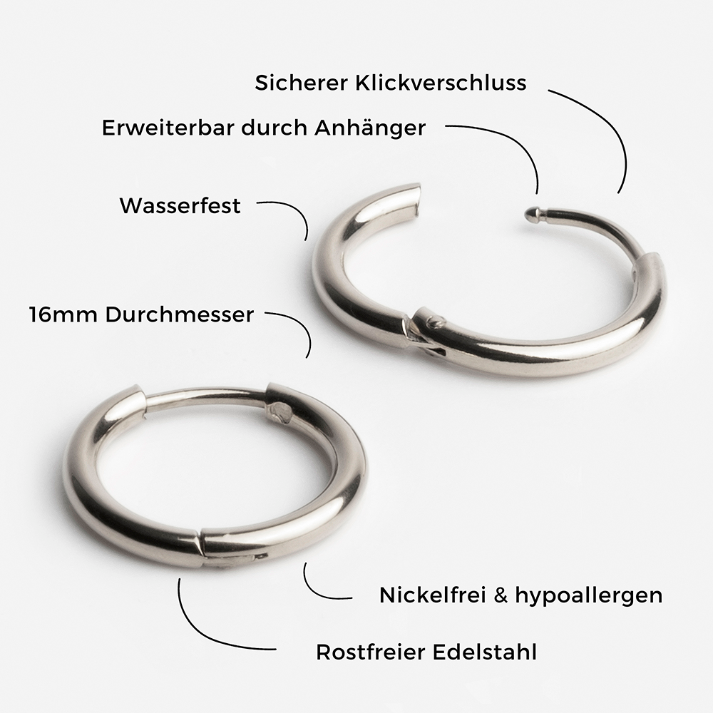 Foto von Creolen mit Charms • Mix & Match Ohrringe • 16mm Foto von Creolen mit Charms • Mix & Match Ohrringe • 16mm