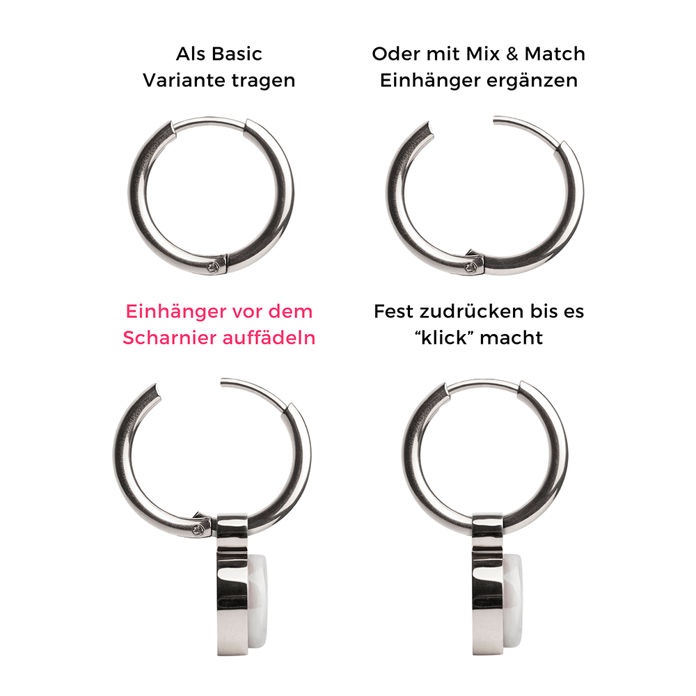 Foto von Hoop earrings with charms • Mix & Match earrings • 16mm Foto von Hoop earrings with charms • Mix & Match earrings • 16mm