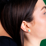 Foto von Glasohrstecker in Perlmuttoptik • 8mm